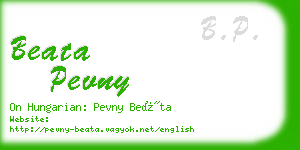 beata pevny business card